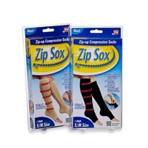 Zip Sox Compression Socks 2 Pairs Tan & Black S/M